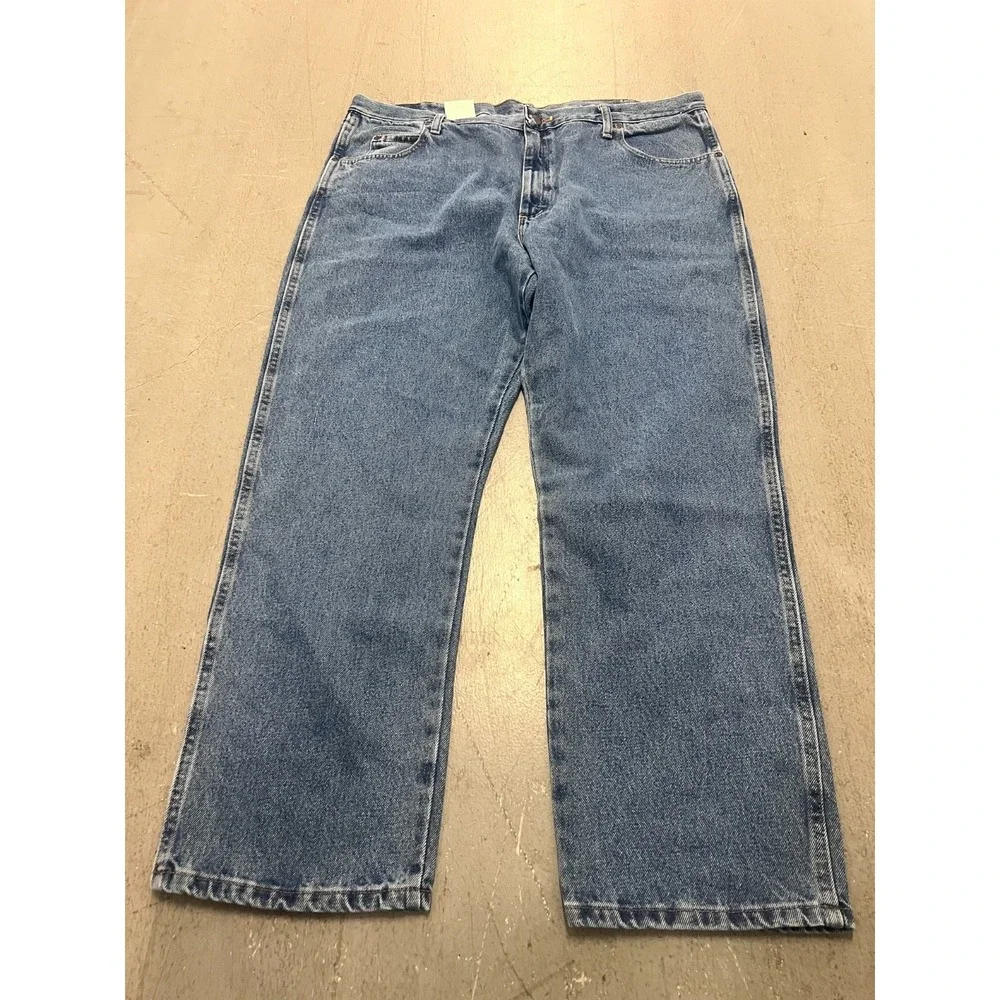 Wrangler Blue Ridge Jeans Mens 42x30 Dark Wash Denim Relaxed Fit Workwear NWT